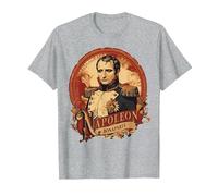 Style d'affiche Vintage Napoléon Bonaparte T-Shirt, Homme, Gris Chiné, 4XL