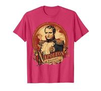 Style d'affiche Vintage Napoléon Bonaparte T-Shirt, Homme, Rouge Chiné, M