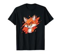 Style d'anime Cool de Dessin animé Intelligent avec Un Renard Souriant T-Shirt