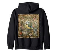 Style d'art botanique et d'artisanat Bleu Oiseau Chanteur Sweat à Capuche