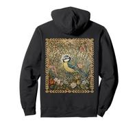 Style d'art botanique et d'artisanat Bleu Oiseau Chanteur Sweat à Capuche