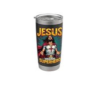 Style de bande dessinée de super-héros original de Jésus, chrétien drôle Gobelet isotherme en acier inoxydable double paroi