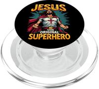 Style de Bande dessinée de Super-héros Original de Jésus, chrétien drôle PopSockets PopGrip pour MagSafe