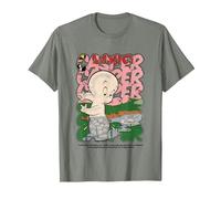 Style de Bande dessinée rétro Classique de Casper Movie T-Shirt, Homme, Vert Kaki chiné, L