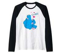 Style de Biscuits rétro Hungry Pose de Sesame Street Cookie Monster Manche Raglan