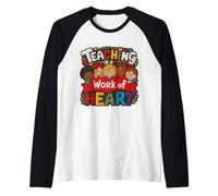 Style de Broderie : Teaching is a Work of Heart Teacher 2025 Manche Raglan