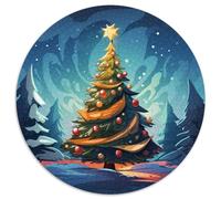 Style de Dessin animé des Arbres de Noël 1000 Pièces Animation Puzzle Circulaire Détente & Relaxation Jeu Cadeau Unique Adultes Enfants 1000pcs (67.5x67.5cm)