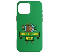 Style de Dessin animé du Parc National Resist Bear Foxtrot Delta Tango Coque pour iPhone 16 Pro Max