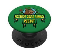 Style de Dessin animé du Parc National Resist Bear Foxtrot Delta Tango PopSockets PopGrip Adhésif