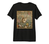 Style de Livre de Contes Woodland Squirrel Cottagecore T-Shirt Haut de Gamme