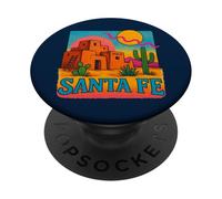 Style de Paysage Solaire du désert du sud-Ouest de Santa Fe Adobe Sunset PopSockets PopGrip Adhésif
