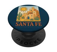 Style de Paysage Solaire du désert du sud-Ouest de Santa Fe Adobe Sunset PopSockets PopGrip Adhésif
