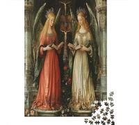 Style de Peinture à l'huile | pour Adultes |Deux déesses dans l'église| 38x26cm/1000pcs Puzzles Jeux ÉduChatifs Puzzles De Décoration Intérieure