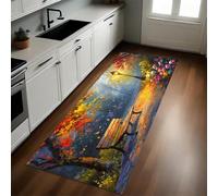 Style De Peinture À l'huile Tapis de Cuisine Banc du Parc Antidérapant 50 x 80 cm Devant Évier Anti-Salissures Lavable Cuisine Buanderie Entrée Couloir