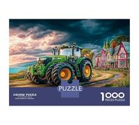 Style de Peinture de Paysage Rural Puzzle Art Déco 1000 Piece Tracteur sur Route de Campagne Jigsaw Puzzle Jeu De Famille Idées Cadeaux pour Adultes Et Enfants À Partir De 12 Ans 38x26cm/1000pcs
