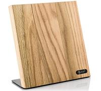 Style de Vie Bloc à couteaux magnétique en bois de chêne avec base en acier inoxydable