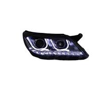Style de voiture Compatible Pour les phares VW 2010-2013 T/igu/an nouveau phare LED T/igu/an lentille DRL Double faisceau H7 HID accessoires de voiture au xénon(Bulb In Low Beam L-E-D)