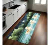 Style Dessin Animé Tapis de Cuisine 60 x 180 cm Canard du Ciel étoilé Antidérapant Lavable Absorbant Devant Évier Tapis Long pour Couloir, Entrée, Salle de Bain