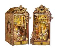 Style Égyptien Book Nook Kit, DIY Modèle de Maison de Poupée avec Capteur LED, Serre-Livres de Puzzles Miniatures en Bois 3D, Décorations de Maison Créatives, Cadeaux Spéciaux