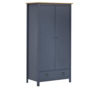 Style Élégance Chic - Armoire de rangement pour chambre Garde-robe à 2 portes Hill Gris 89x50x170cm - Bois de pin solide &FR99184
