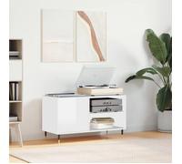 Style Élégance Chic - Buffet bahut - Armoire à disques blanc brillant 85x38x48cm - Bois d'ingénierie &FR63246