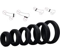 ̣ σ Stylé Et élégant Avec Des Détails Parfaits ! Ensemble De 6 Bagues Circulaires En Silicone Pour Hommes, Cadeau Pour Hommes
