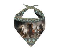 Style Ethnique Aztèque Tribal du Sud-Ouest pour Les Chevaux Foulard pour Chien Unique Style Triangle pour Chiens Lavable Bandanas Chien Chats Petite, Moyenne Et Grande Taille