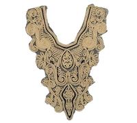 Style ethnique - Col doré à paillettes - Appliques brodées florales - Garniture décorée - Col en dentelle - À coudre - Patchs brodés en dentelle