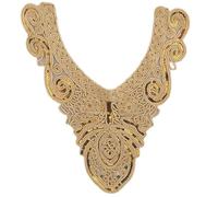 Style ethnique col doré à paillettes florales brodées appliques garniture décorée col dentelle col coudre sur patchs robe de soirée