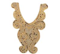 Style ethnique col doré à paillettes florales brodées appliques garniture décorée col dentelle col coudre sur patchs robe de soirée