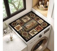 Style Ethnique Marron Houssemachine A Laver,Animal Tapis De Protection AntidéRapant Pour Lave-Linge Et SèChe-Linge,Tapis Anti-PoussièRe Pour RéFrigéRateur,Cuisine,Buanderie (Color 4,40 x50 cm)