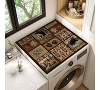 Style Ethnique Marron Houssemachine A Laver,Animal Tapis De Protection AntidéRapant Pour Lave-Linge Et SèChe-Linge,Tapis Anti-PoussièRe Pour RéFrigéRateur,Cuisine,Buanderie (Color 1,40 x50 cm)