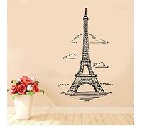Style Européen Nuages Blancs Paris Tour Eiffel Stickers Muraux Amovible Vinyle Art Stickers Murale Pour Salon Décoration De La Maison 58X100 Cm