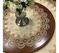 Style européen Pastorale Dentelle Nappe Basse Nappe Creuse rectangulaire carré Rond Fil brodé(H,Diameter 140cm)