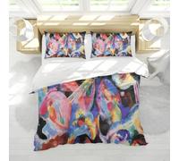 Style expressionniste 3 pièces Ensemble literie pour la décoration Chambre à Coucher Couleurs Vives Abstrait Line Art Housse Couette Ensemble 1 Housse de Couette 2 Couvre-oreillers 260x240cm