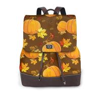 Style floral d'automne Nature d'automne,Sac à dos imperméable pour femme, sac à dos de voyage léger en cuir PU tendance