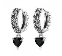 Style foncé nocturne rose coeur amour boucles d'oreilles pour femmes Boucles d'oreilles de fête