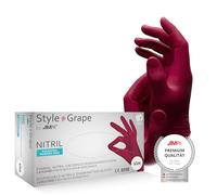 STYLE GRAPE, Nitril-Untersuchungshandschuh, puderfrei, bordeaux, Gr. XS | Box (100 Stück)