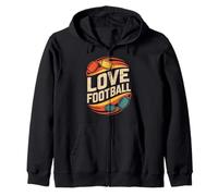 Style Graphique rétro Love Football Sweat à Capuche