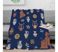 Style Grec 3D Impression Motif Vase Couverture Microfibre Décor Maison Plaid Canapé Chambre Cadeau 40x50(100x130cm)