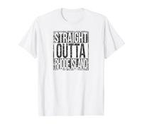 Style Grungy Tout Droit sorti du Rhode Island T-Shirt Graphique avec Valeur, Homme, Blanc, XL
