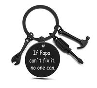 (Style I) Porte-clés multifonction en acier inoxydable polyvalent « If Dad Can't Fix It » pour papa,