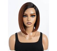 Style Icon Perruque coupe carrée droite en fibres synthétiques résistantes à la chaleur - 23 cm