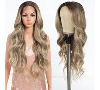 Style Icon Perruque synthétique longue ondulée pour femme - 71 cm de long - Perruque pré-bouclée avec cheveux de bébé - Densité 150 % (TATHL 10A/6C/24J)