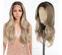 Style Icon Perruque synthétique ondulée de 61 cm de long pour femme - Blond ombré - 33 x 10 x 2,5 cm - Densité de 150 %