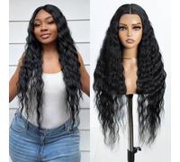 Style Icon perruques Lace Front Wigs Synthetique 76cm Longue Perruque Ondulée Devant En Dentelle Perruque Pour Femmes Fibres Résistantes À La Chaleur