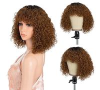 Style Icon TT1B/99J Perruque de cheveux humains, style afro, courte, bouclée, pour femme noire, 30,5 cm