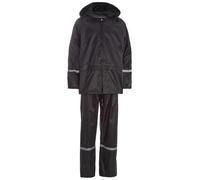 Style It Up Ensemble veste et pantalon imperméables unisexes pour homme et femme, léger, imperméable, coupe-vent, respirant, Noir - Ensemble complet, XXL