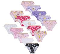 Style It Up Lot de 7 et 14 slips unis en coton doux pour fille - 100 % coton - Tranche d'âge 3 à 15 ans - de la crèche à l'école, Lot de 15 paires - Licorne/Floral Multipack, 13 ans