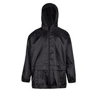 Style It Up Manteau à capuche imperméable pour enfants - Unisexe pour garçons et filles - Résistant à la pluie, respirant, léger - Pour âges de 7 à 13 ans, Noir , 11-12 ans